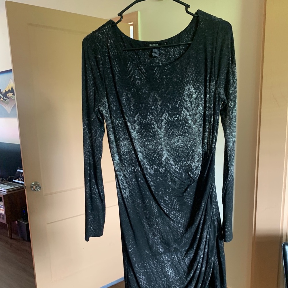Snakeskin print faux-wrap dress from Desigual